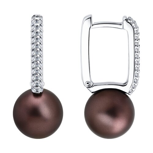 Серьги из серебра c жемчугом