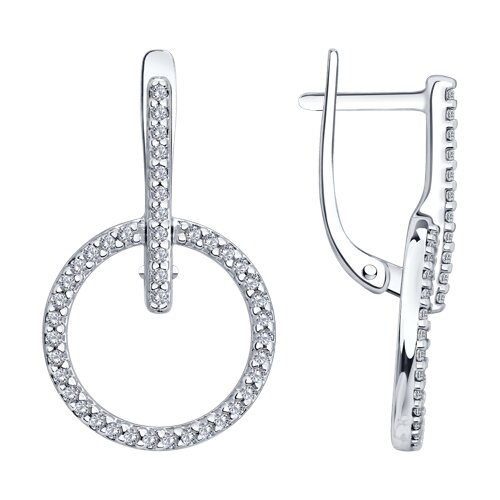 Серьги из серебра c фианитом