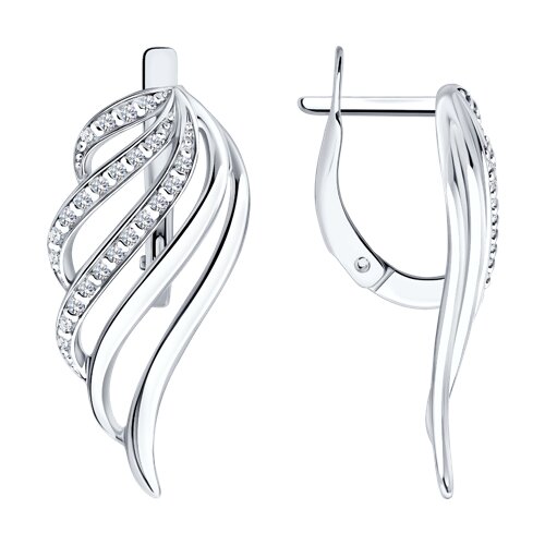 Серьги из серебра c фианитом