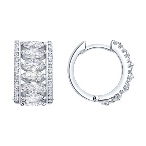 Серьги из серебра c фианитом