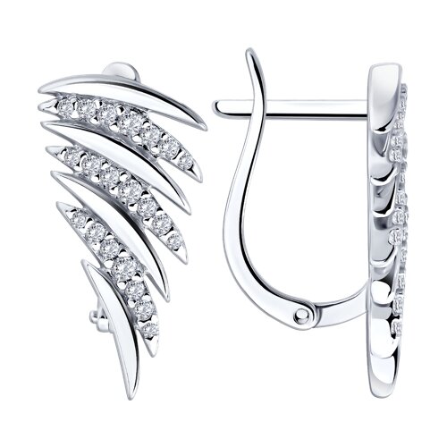 Серьги из серебра c фианитом