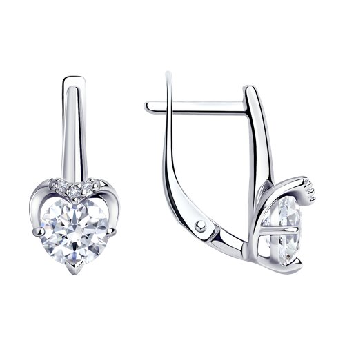 Серьги из серебра c фианитом