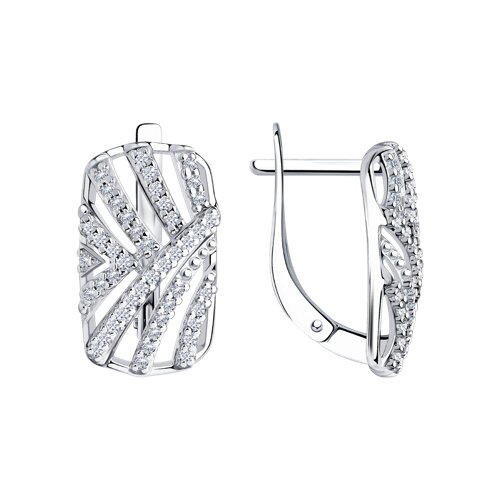 Серьги из серебра c фианитом