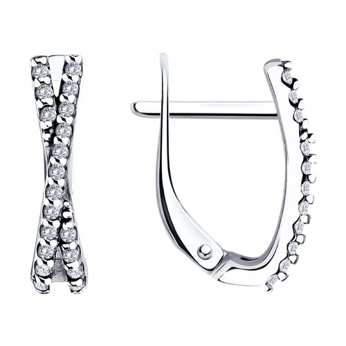 Серьги из серебра c фианитом