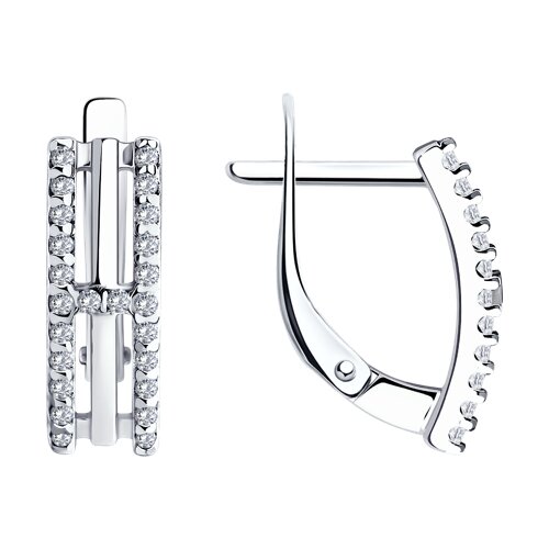 Серьги из серебра c фианитом
