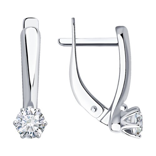 Серьги из серебра c фианитом