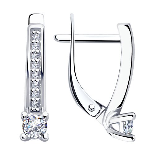 Серьги из серебра c фианитом
