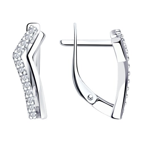 Серьги из серебра c фианитом