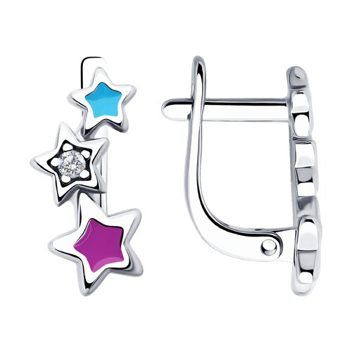 Серьги из серебра c фианитом