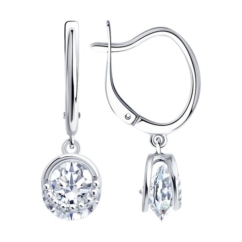 Серьги из серебра c фианитом