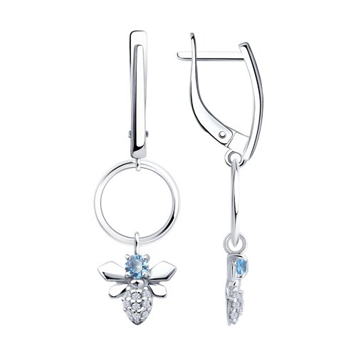 Серьги из серебра c фианитом