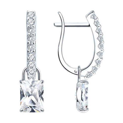 Серьги из серебра c фианитом