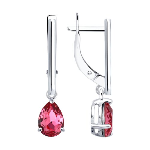 Серьги из серебра c кристаллами