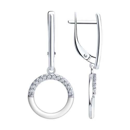 Серьги из серебра c фианитом
