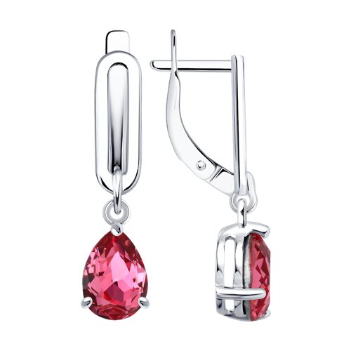 Серьги из серебра c кристаллами