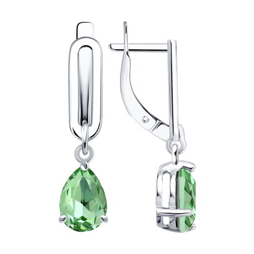 Серьги из серебра c кристаллами