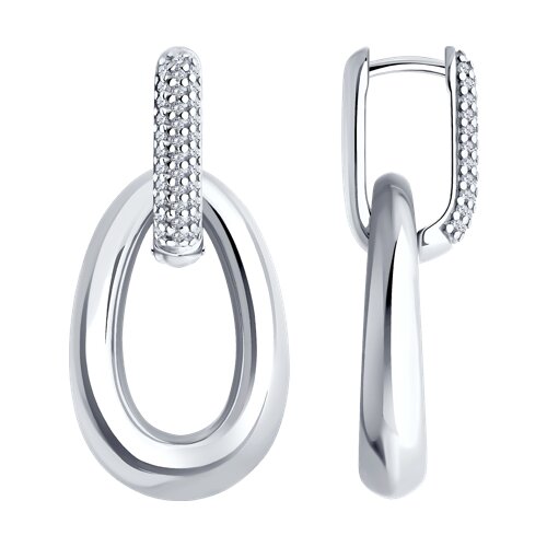 Серьги из серебра c фианитом