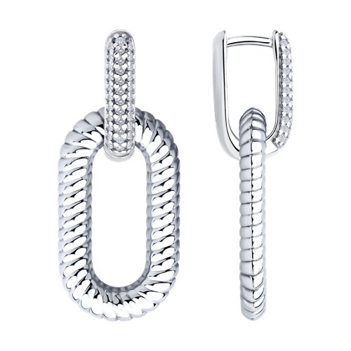 Серьги из серебра c фианитом