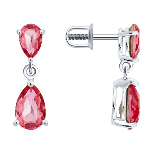 Серьги из серебра c кристаллами