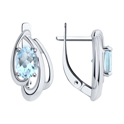Серьги из серебра c топазом