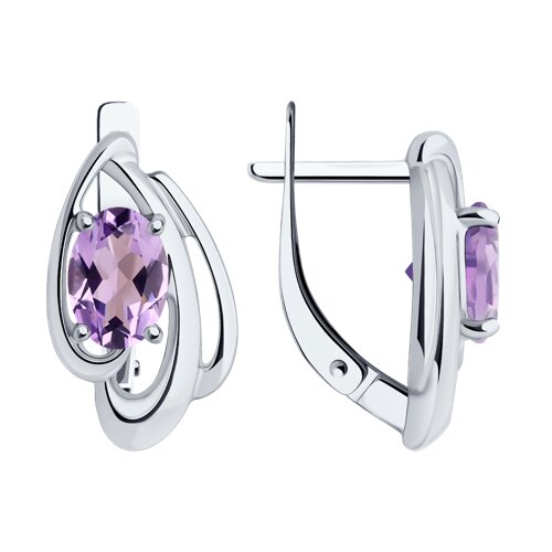 Серьги из серебра c аметистом