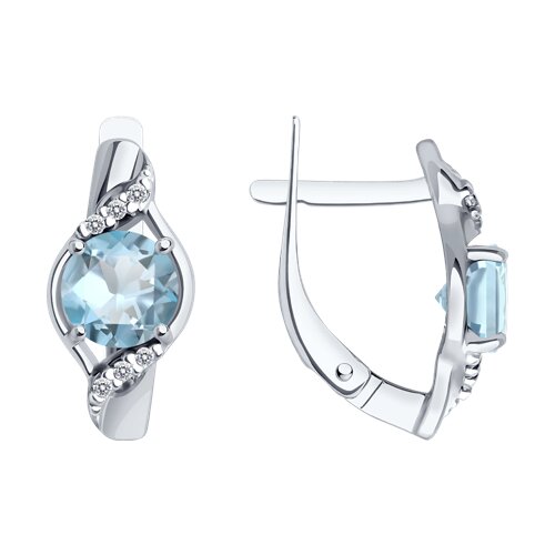 Серьги из серебра c топазом