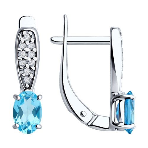 Серьги из серебра c топазом