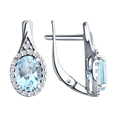 Серьги из серебра c топазом