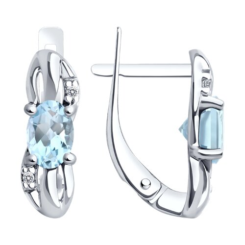 Серьги из серебра c топазом