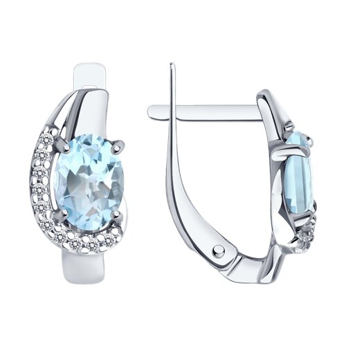 Серьги из серебра c топазом