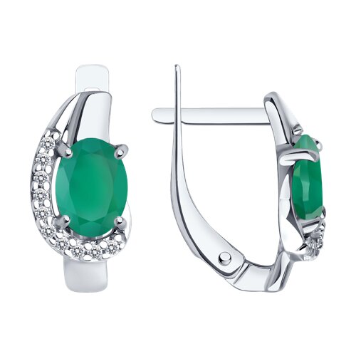 Серьги из серебра c агатом