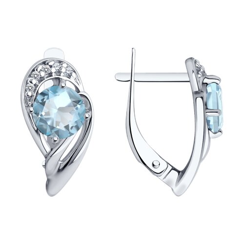 Серьги из серебра c топазом