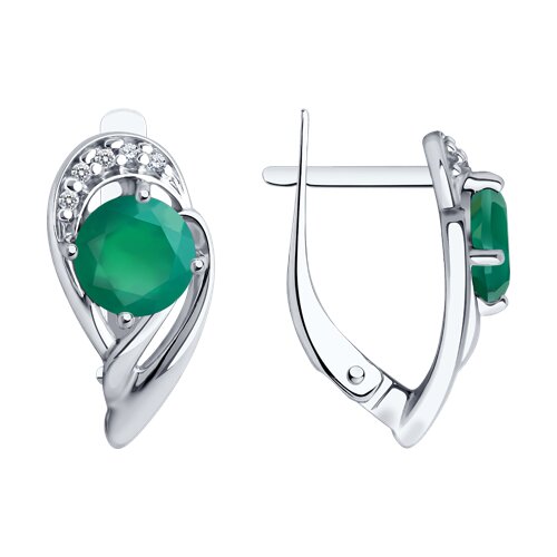 Серьги из серебра c агатом