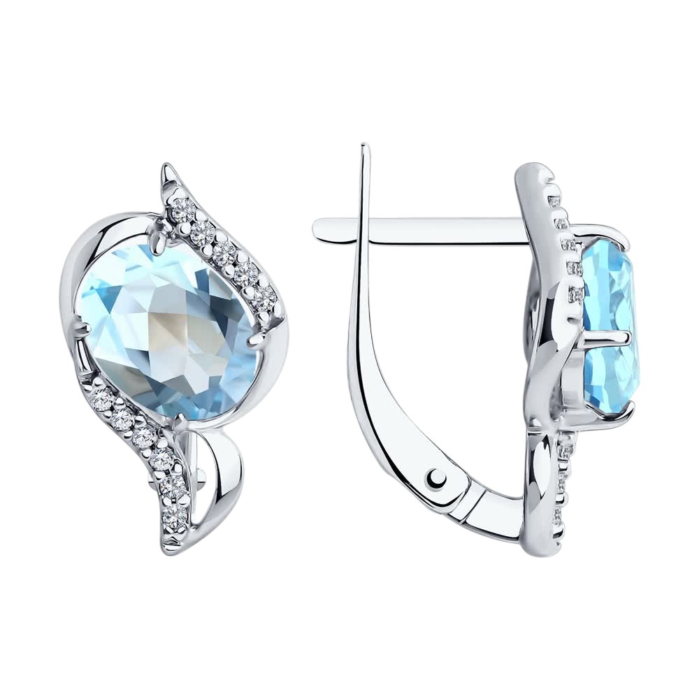 Серьги из серебра c топазом