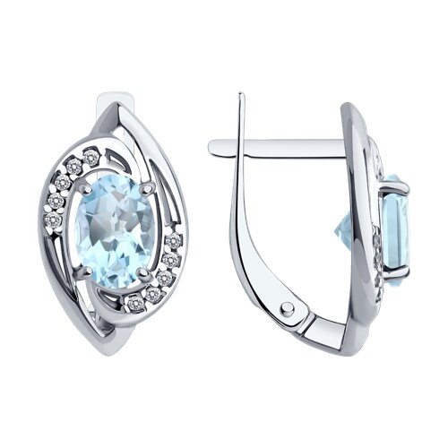 Серьги из серебра c топазом