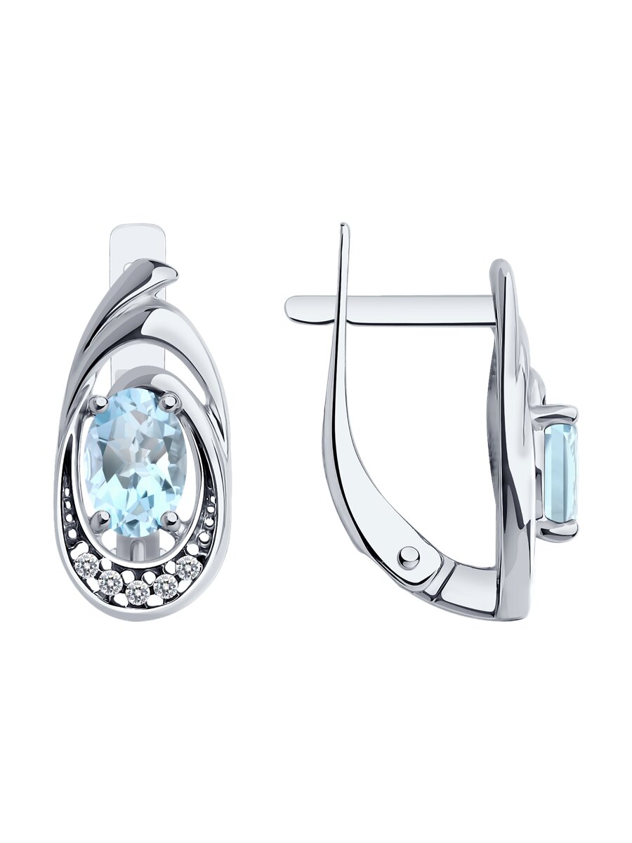 Серьги из серебра c топазом