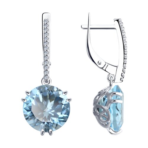 Серьги из серебра c топазом