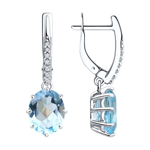 Серьги из серебра c топазом