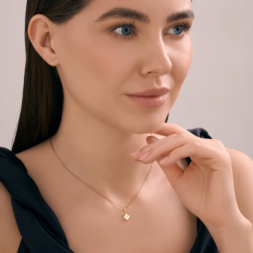 Подвеска геометрическая из золота 375 пробы c фианиом — фото 4
