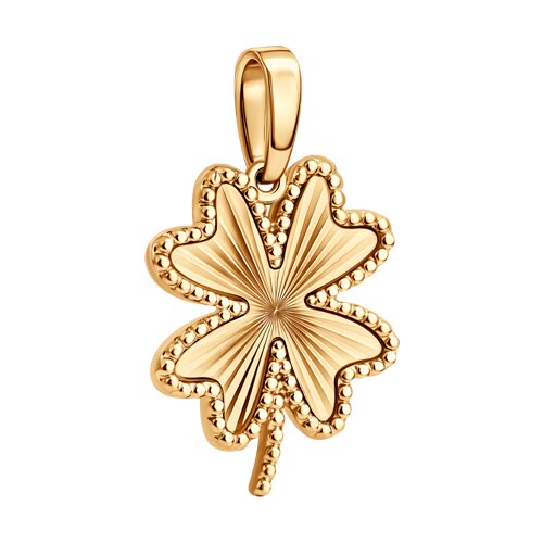 Подвеска клевер из золота 585 пробы — фото 4