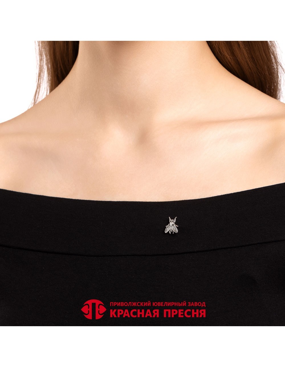 Брошь булавка серебряная муха — фото 3