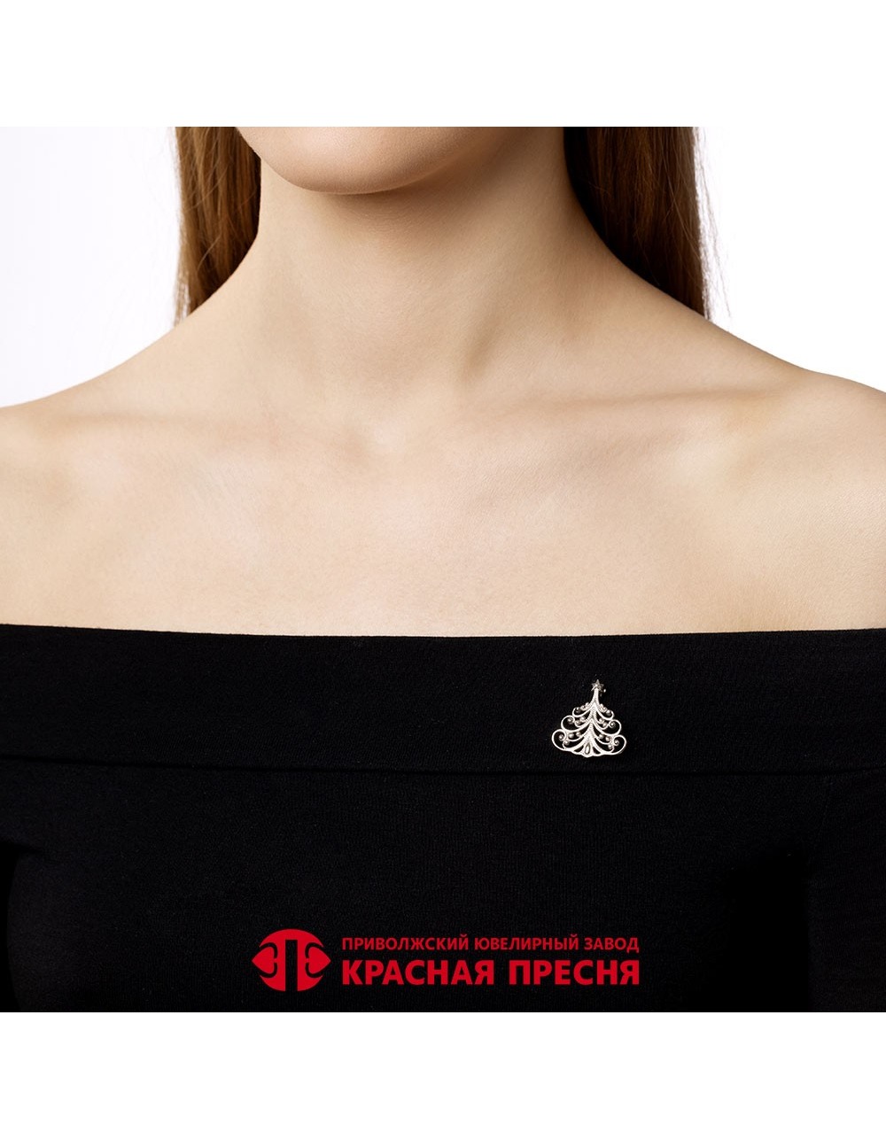 Брошь булавка серебряная ёлка — фото 4
