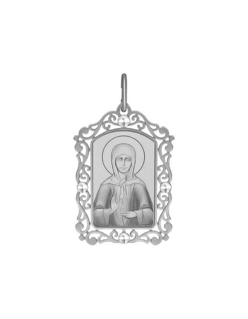 Подвеска серебряная икона святой