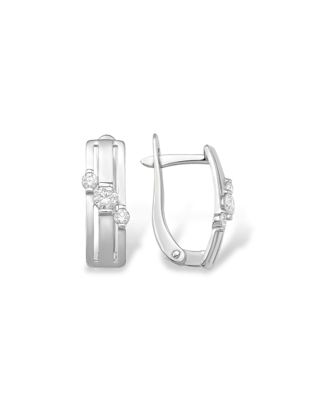 Серьги классические серебряные