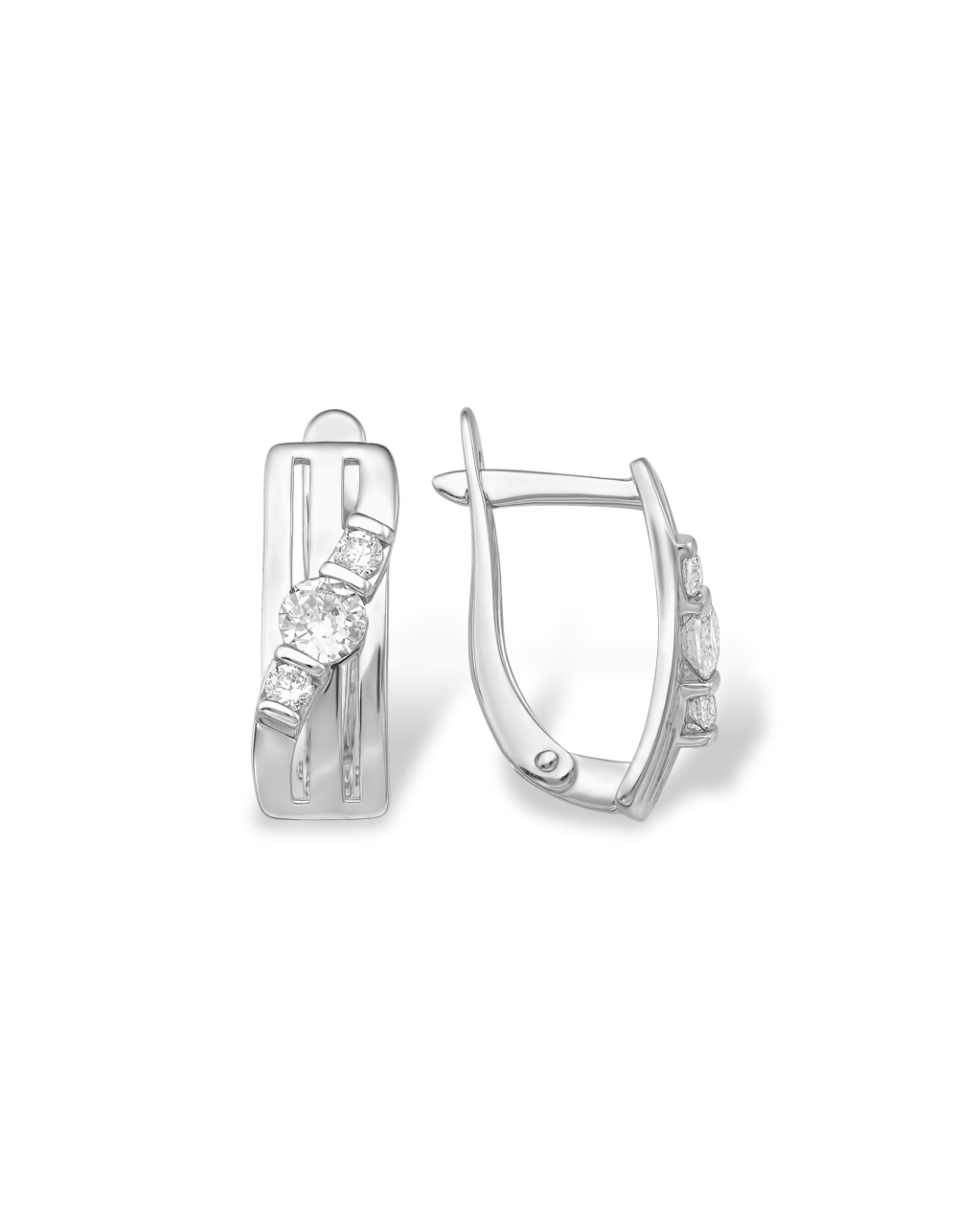 Серьги классические серебряные