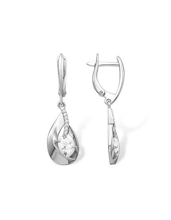 Серьги классические серебряные