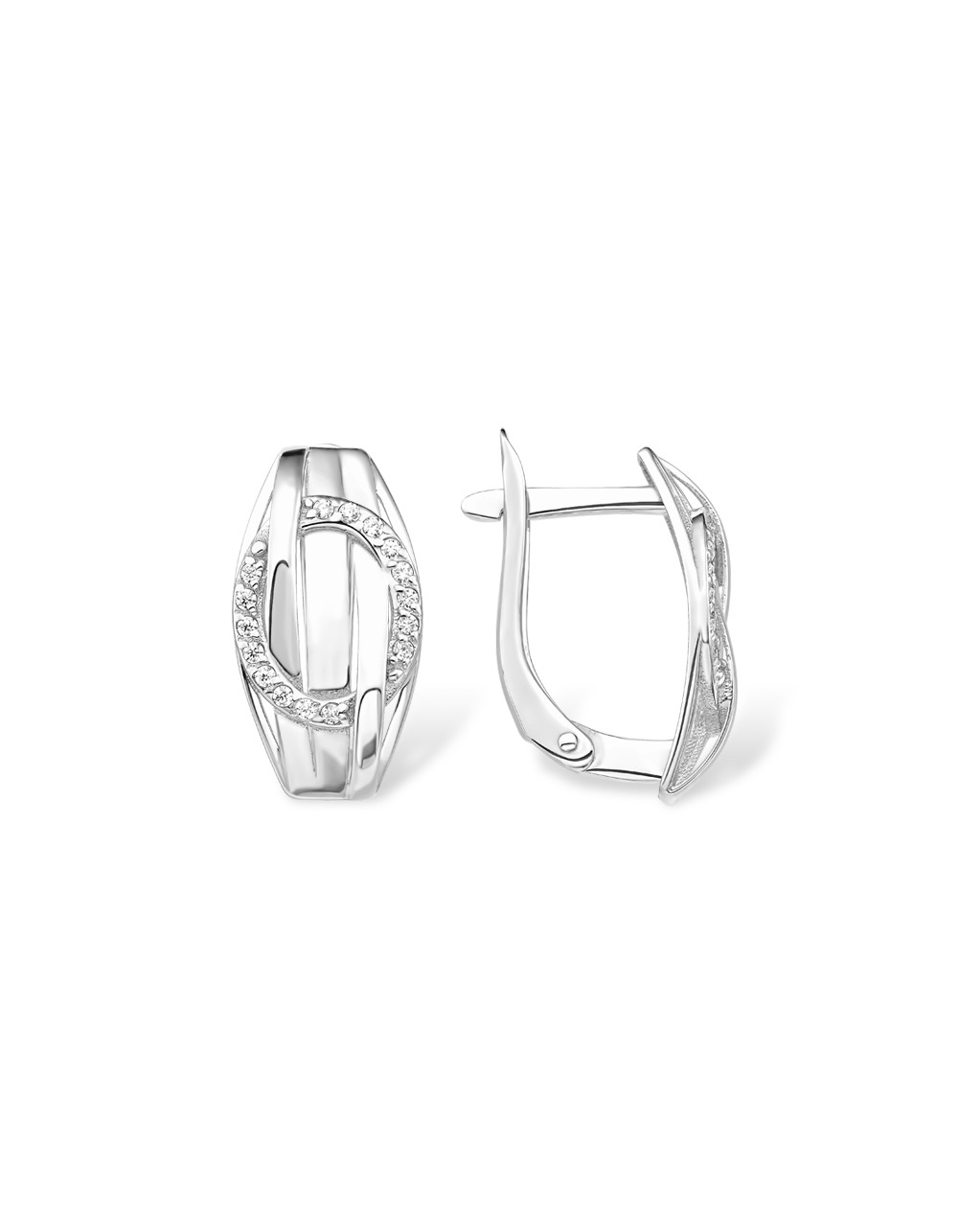 Серьги классические серебряные