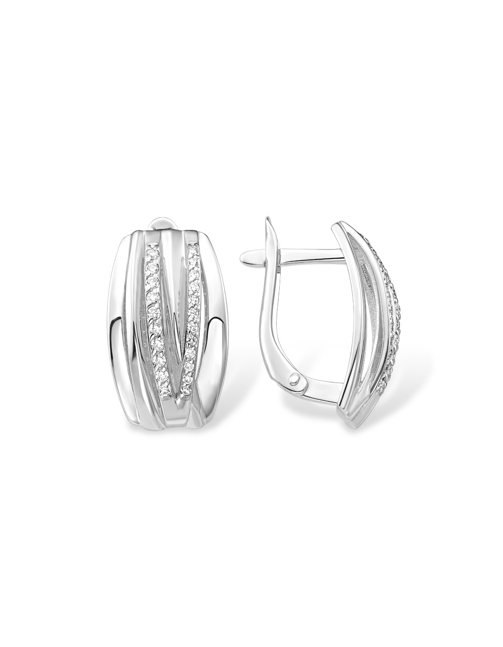 Серьги классические серебряные