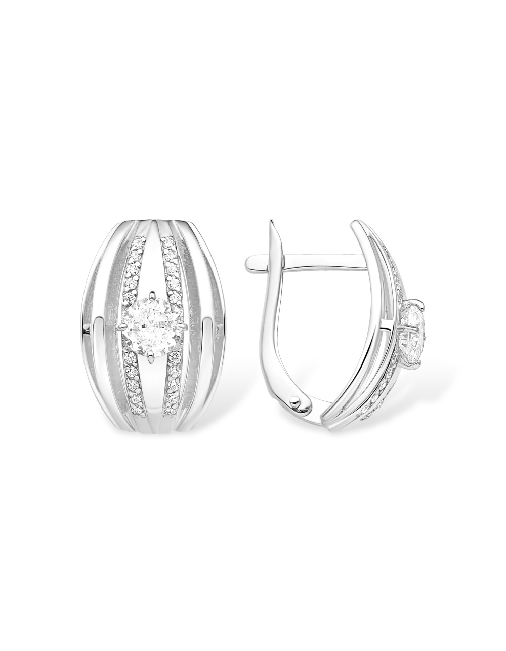 Серьги классические серебряные