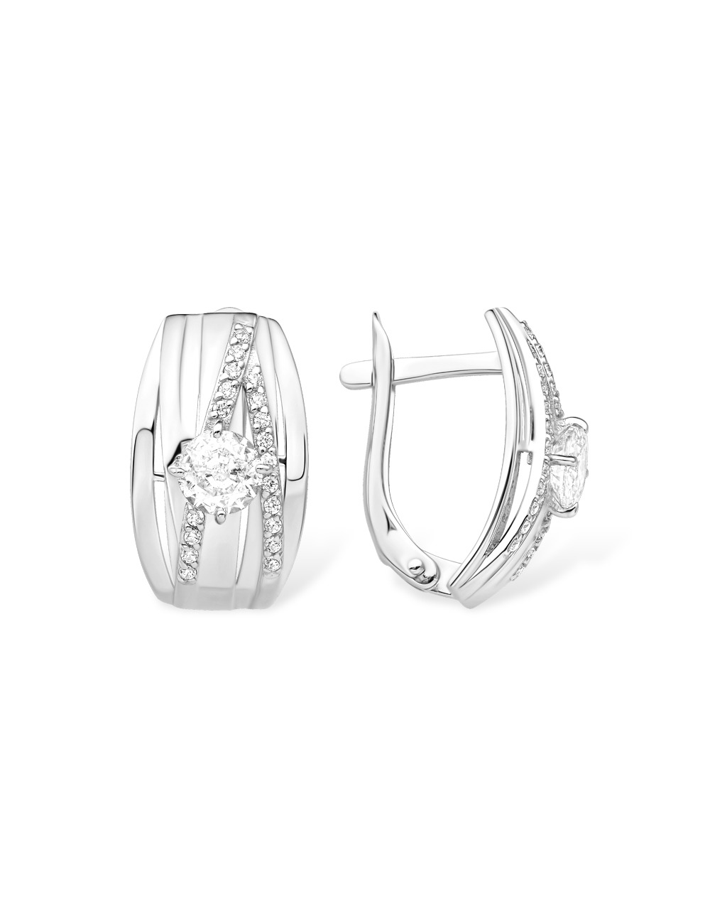 Серьги классические серебряные